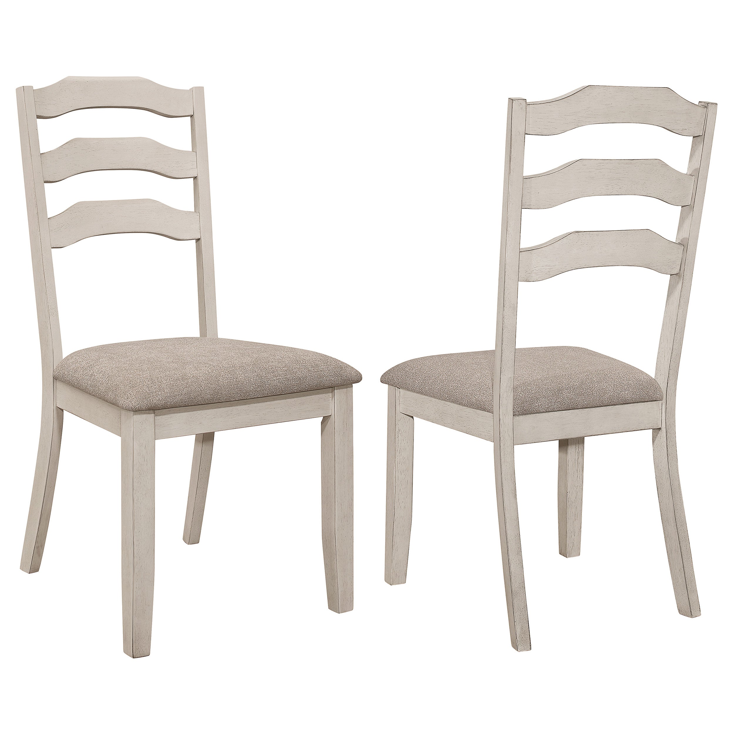 Coaster Ronnie Ladder Back Padded Seat Dining Side Chair Khaki and Rustic Cream (Set of 2) Default Title