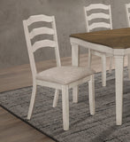 Coaster Ronnie Ladder Back Padded Seat Dining Side Chair Khaki and Rustic Cream (Set of 2) Default Title