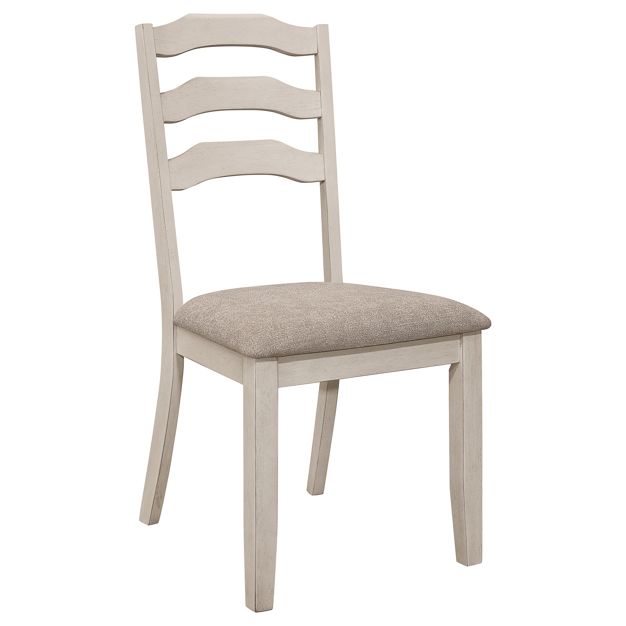 Coaster Ronnie Ladder Back Padded Seat Dining Side Chair Khaki and Rustic Cream (Set of 2) Default Title