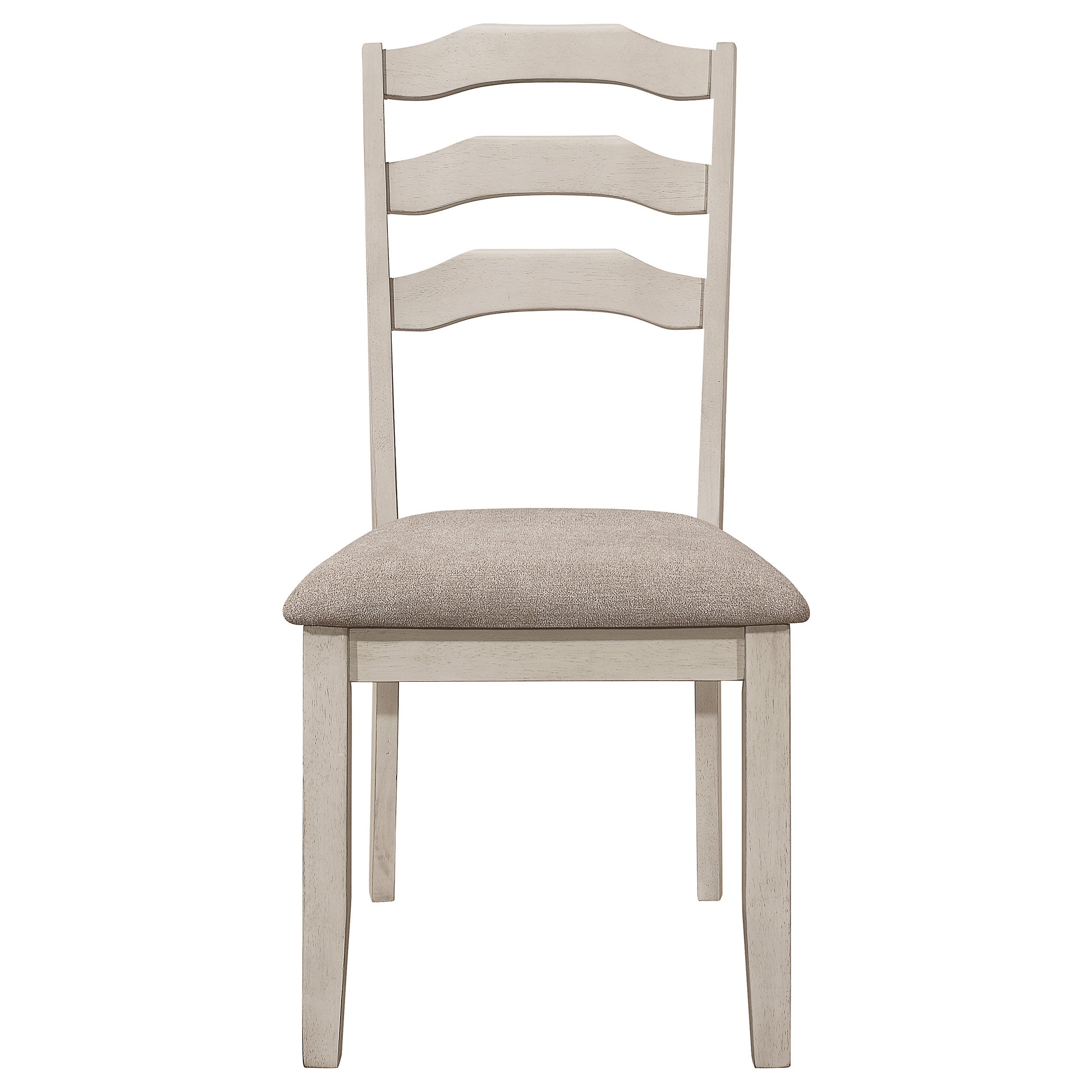 Coaster Ronnie Ladder Back Padded Seat Dining Side Chair Khaki and Rustic Cream (Set of 2) Default Title