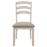 Coaster Ronnie Ladder Back Padded Seat Dining Side Chair Khaki and Rustic Cream (Set of 2) Default Title