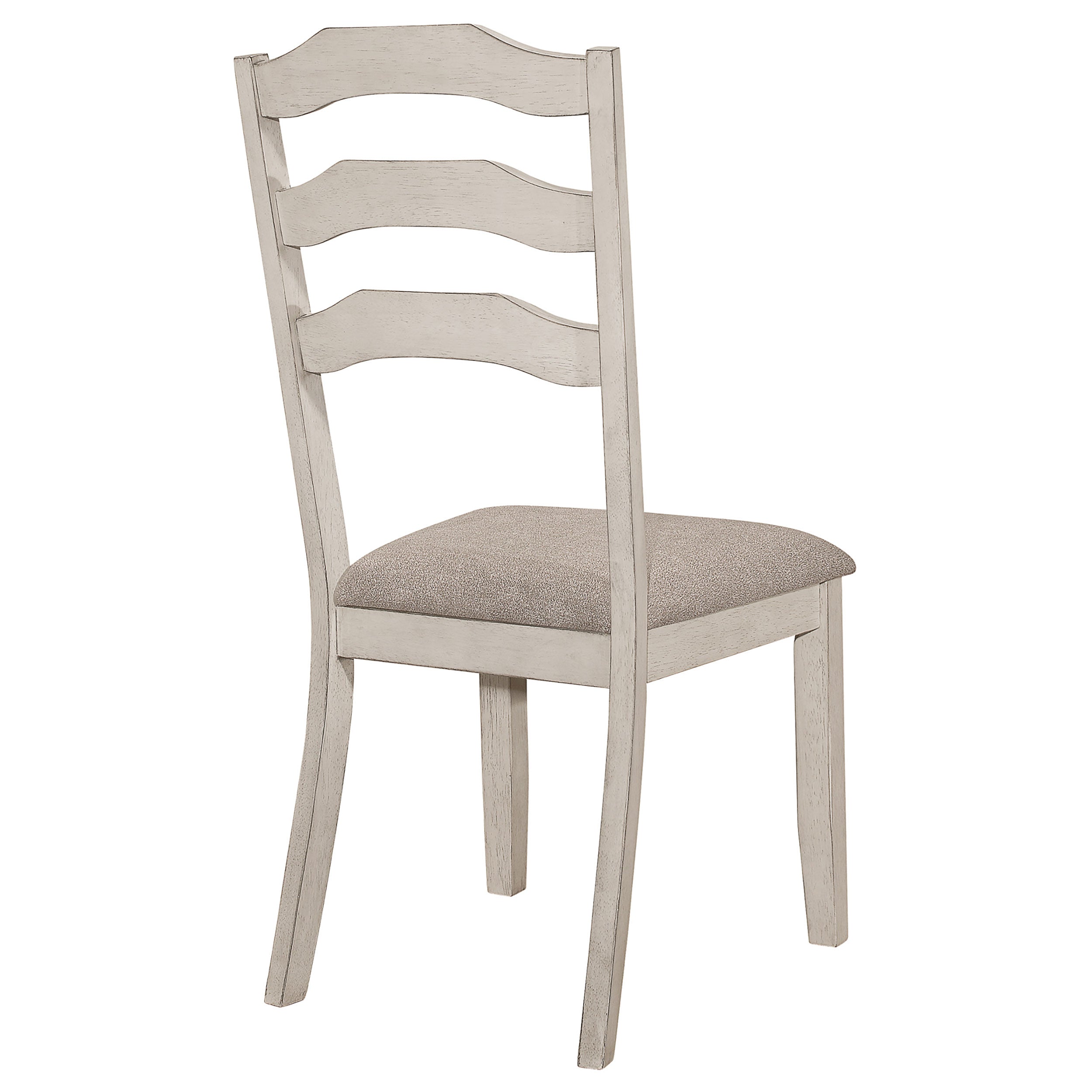 Coaster Ronnie Ladder Back Padded Seat Dining Side Chair Khaki and Rustic Cream (Set of 2) Default Title