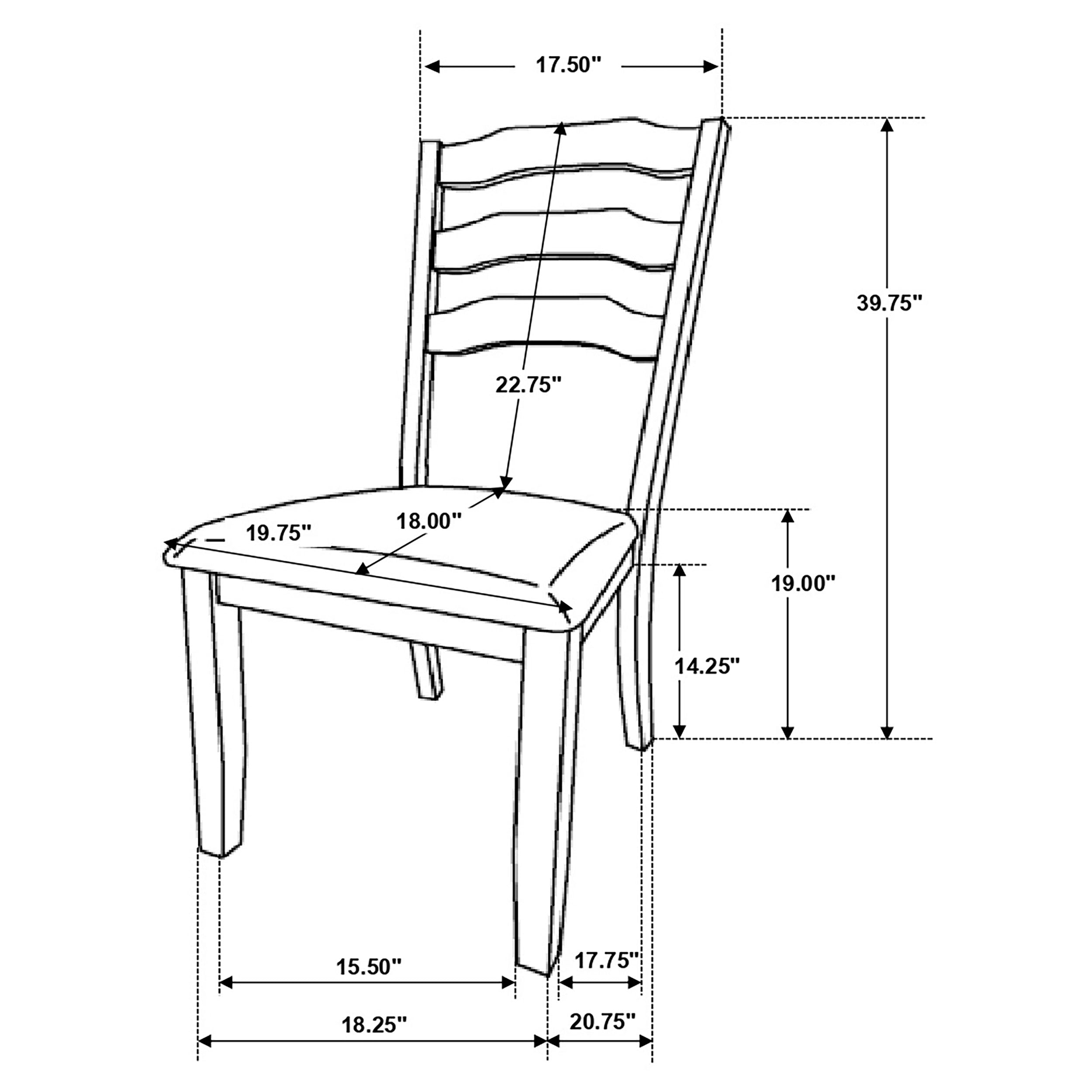 Coaster Ronnie Ladder Back Padded Seat Dining Side Chair Khaki and Rustic Cream (Set of 2) Default Title