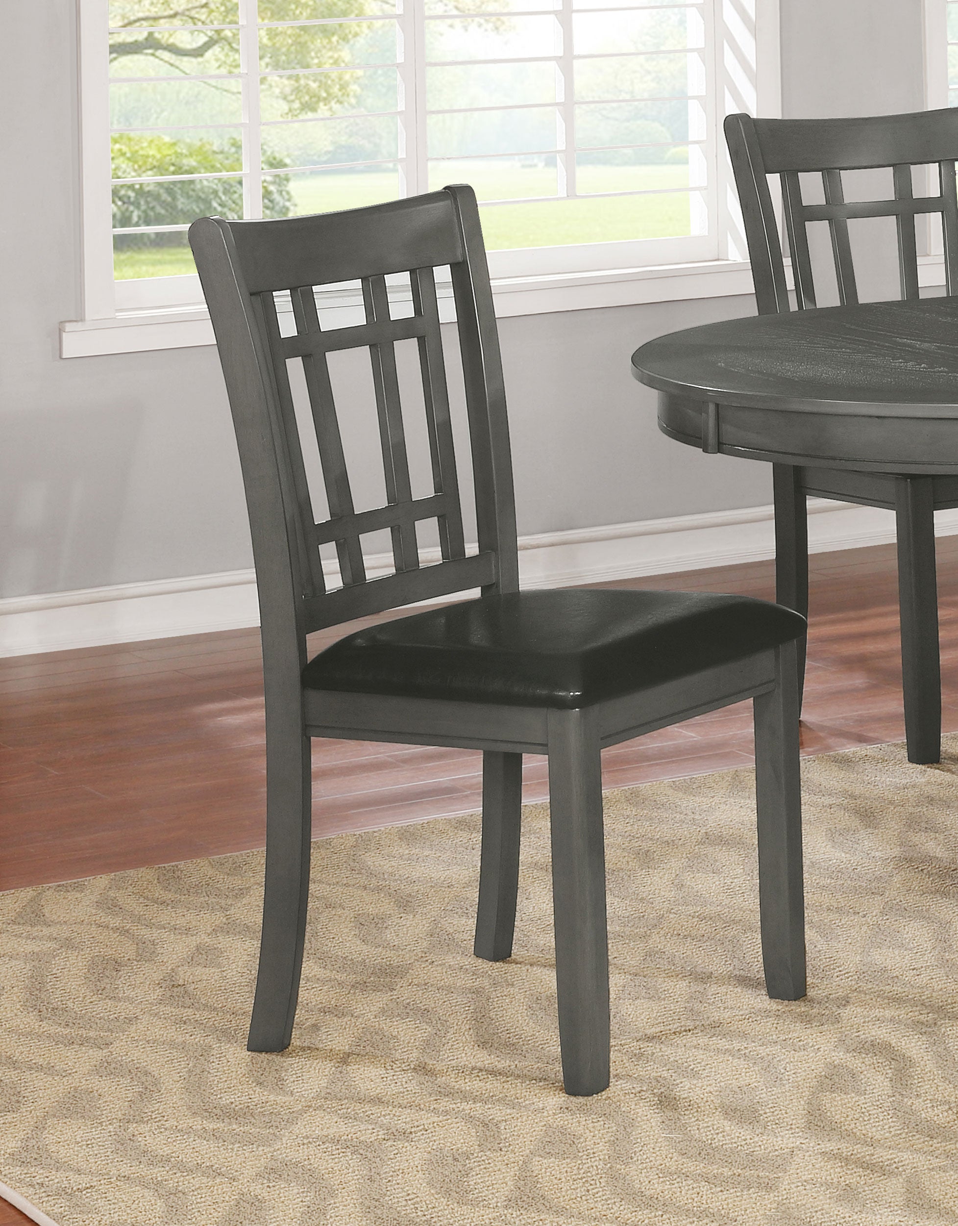 Coaster Lavon Padded Dining Side Chairs Medium Grey and Black (Set of 2) Default Title