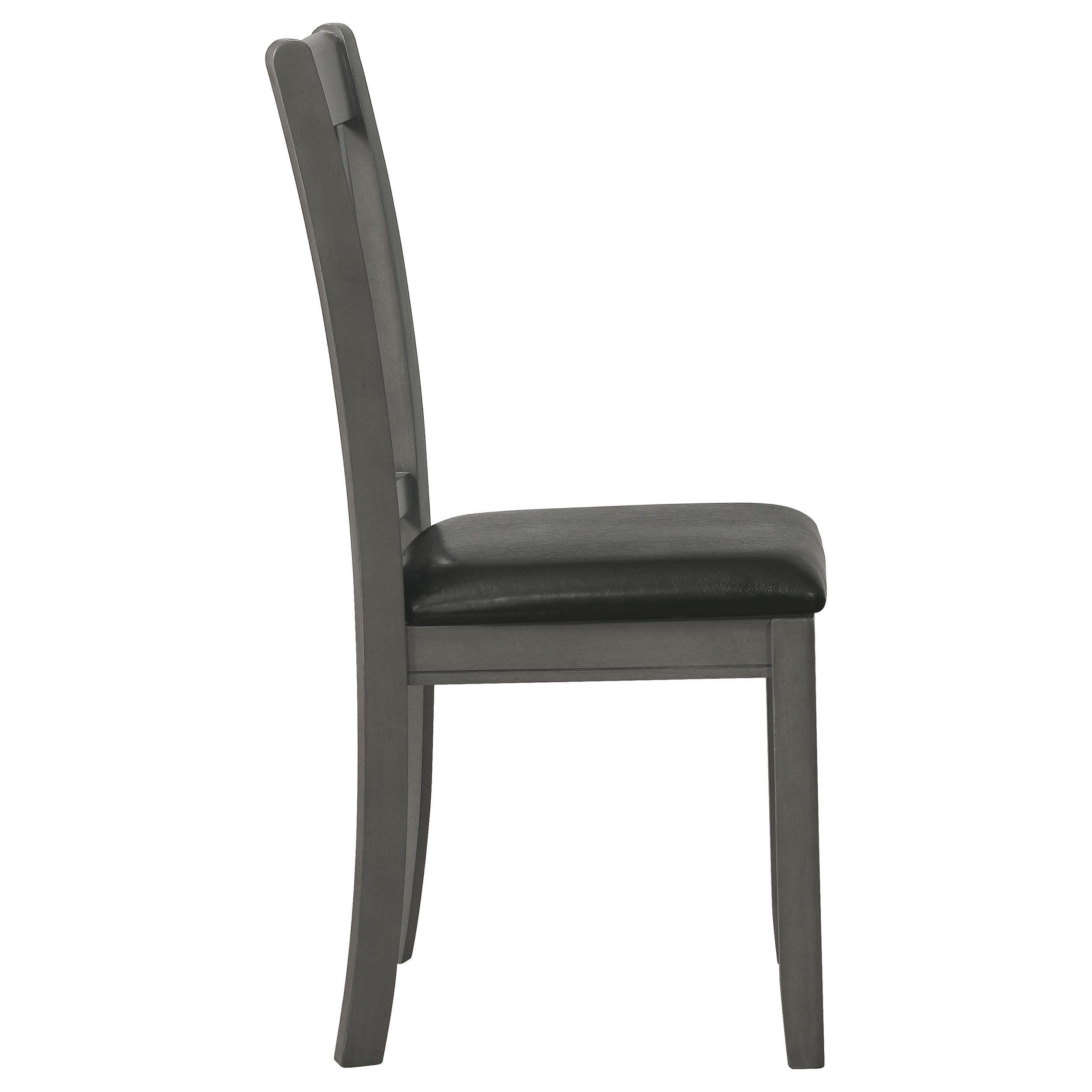 Coaster Lavon Padded Dining Side Chairs Medium Grey and Black (Set of 2) Default Title