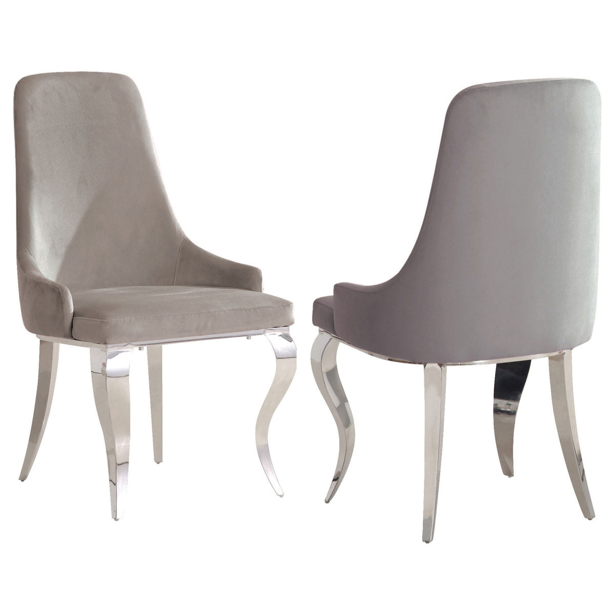 Coaster Antoine Upholstered Demi Arm Dining Side Chairs (Set of 2) Grey