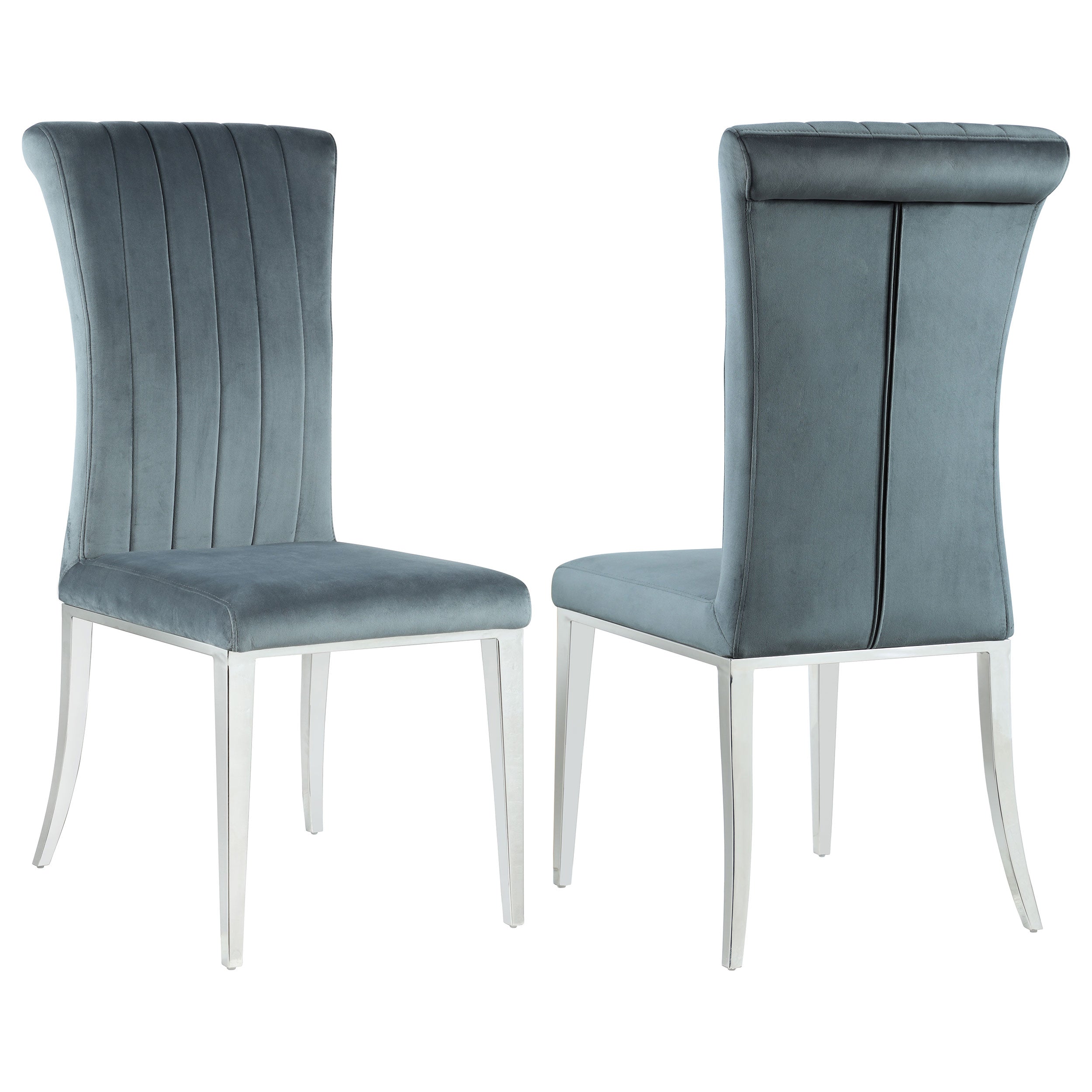 Coaster Beaufort Upholstered Curved Back Side Chairs Dark Grey (Set of 2) Default Title