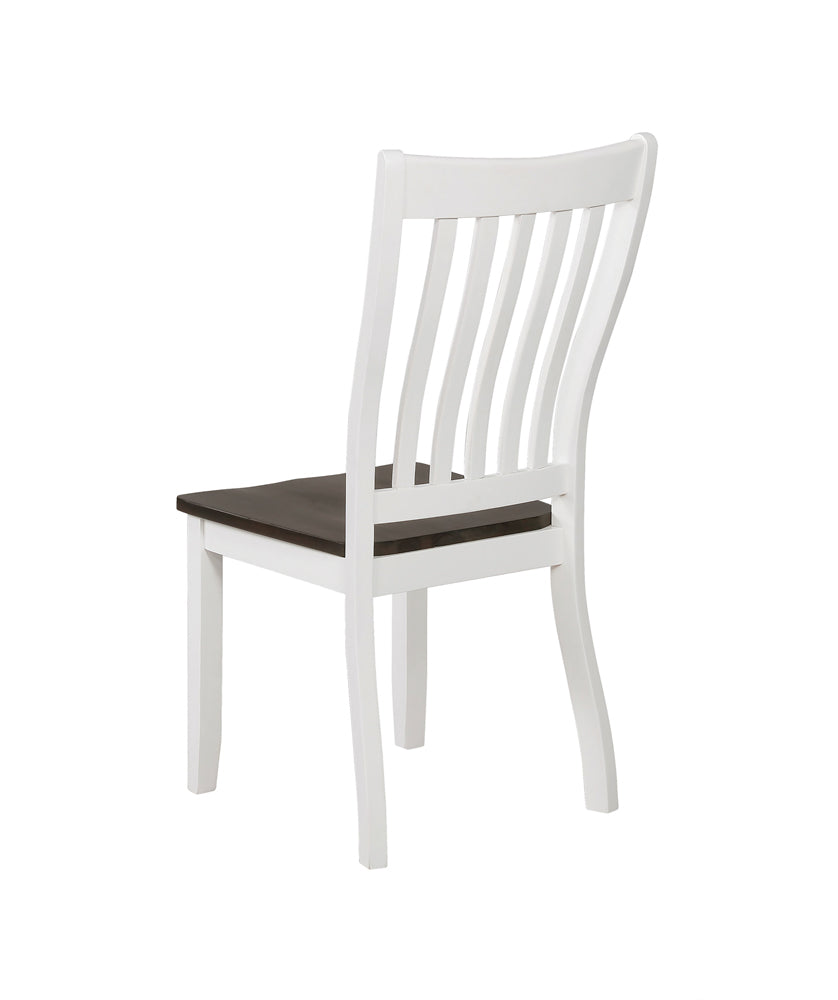 Coaster Kingman Slat Back Dining Chairs Espresso and White (Set of 2) Default Title