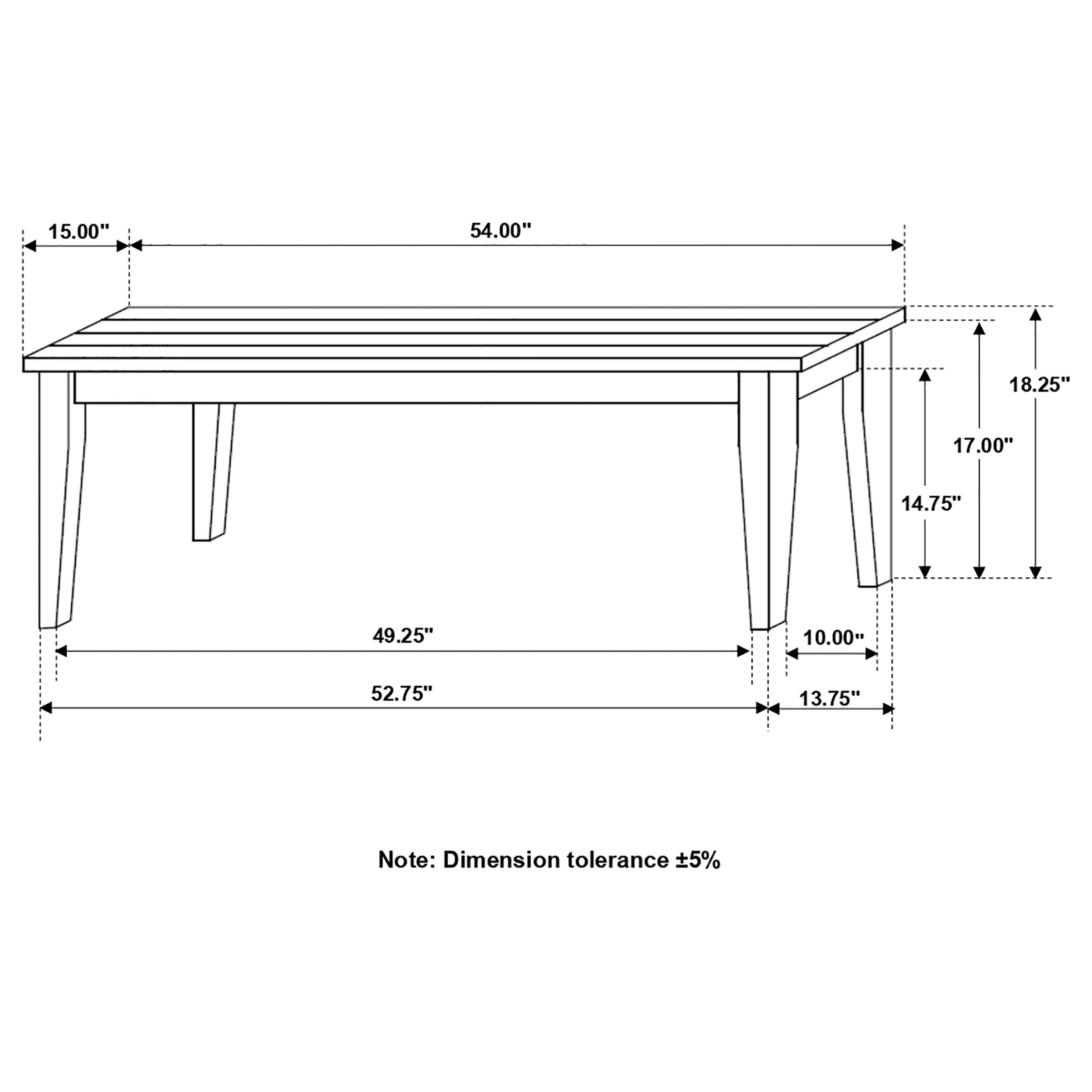 Coaster Kingman Rectangular Bench Espresso and White Default Title