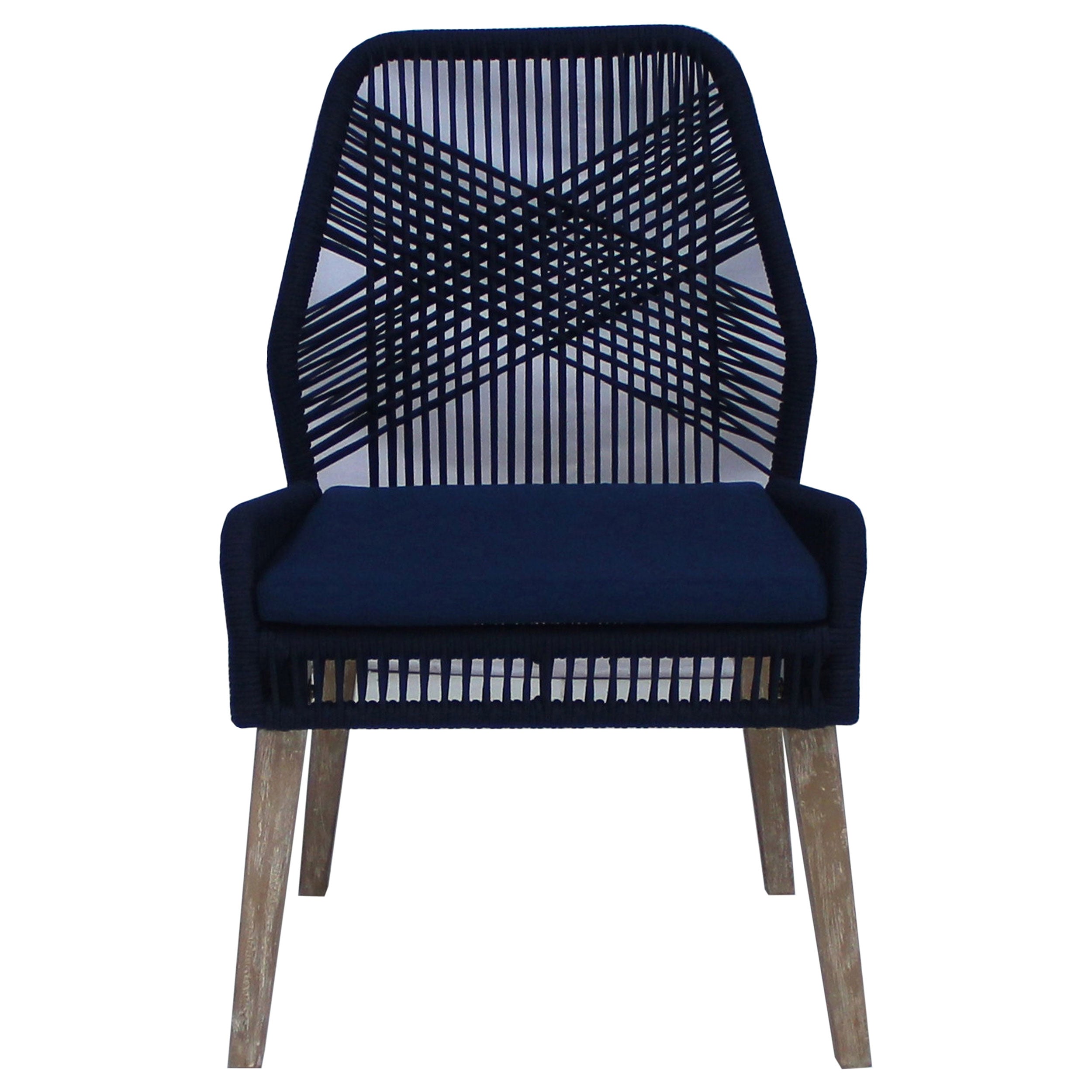 Coaster Nakia Woven Back Side Chairs Grey (Set of 2) Navy