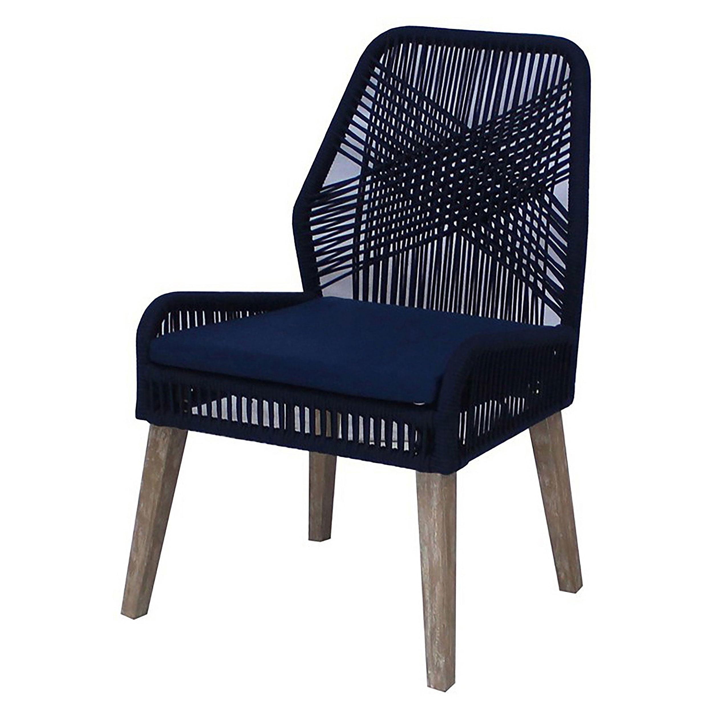 Coaster Nakia Woven Back Side Chairs Grey (Set of 2) Navy