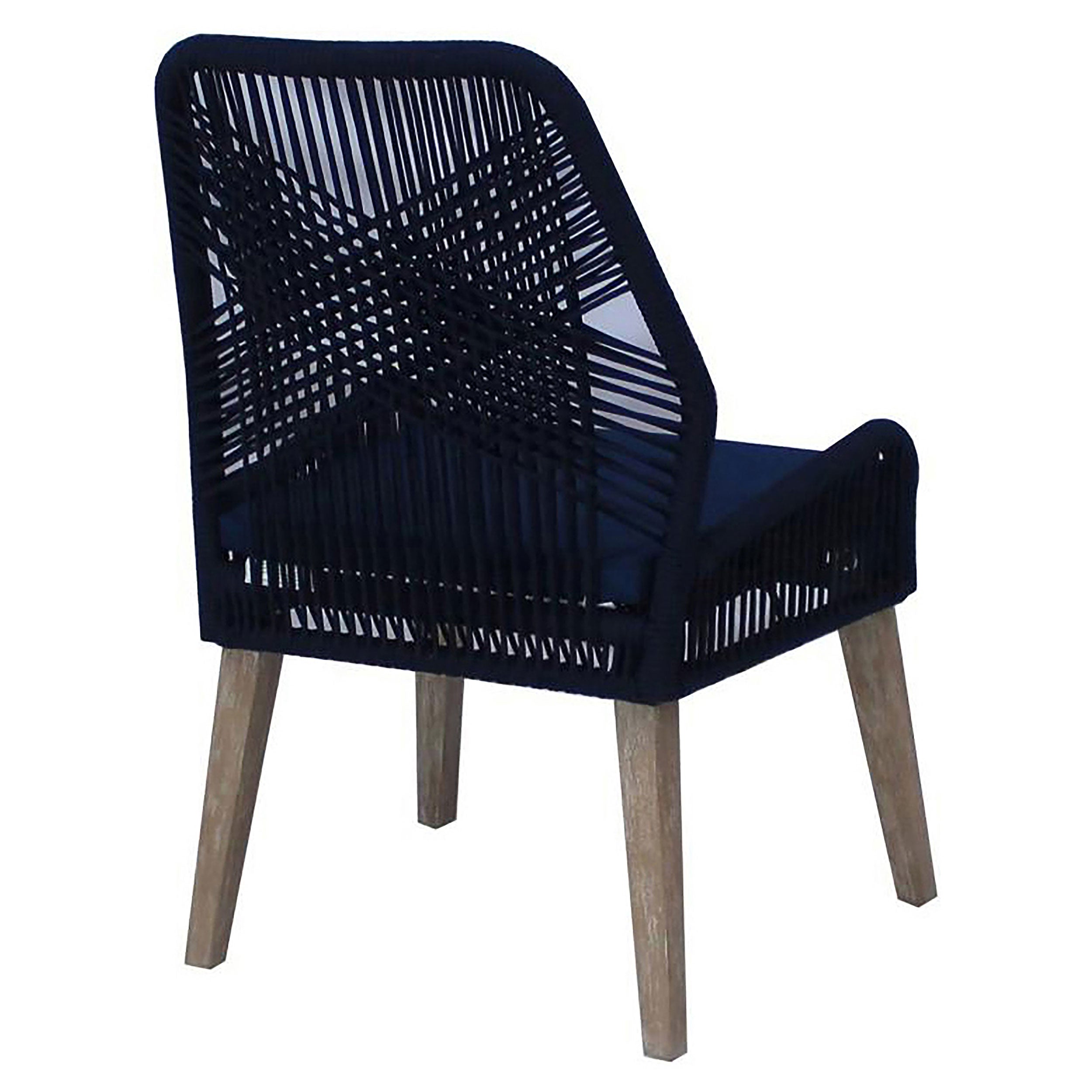 Coaster Nakia Woven Back Side Chairs Grey (Set of 2) Navy