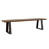 Coaster Ditman Live Edge Dining Bench Grey Sheesham and Black Default Title