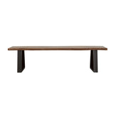 Coaster Ditman Live Edge Dining Bench Grey Sheesham and Black Default Title