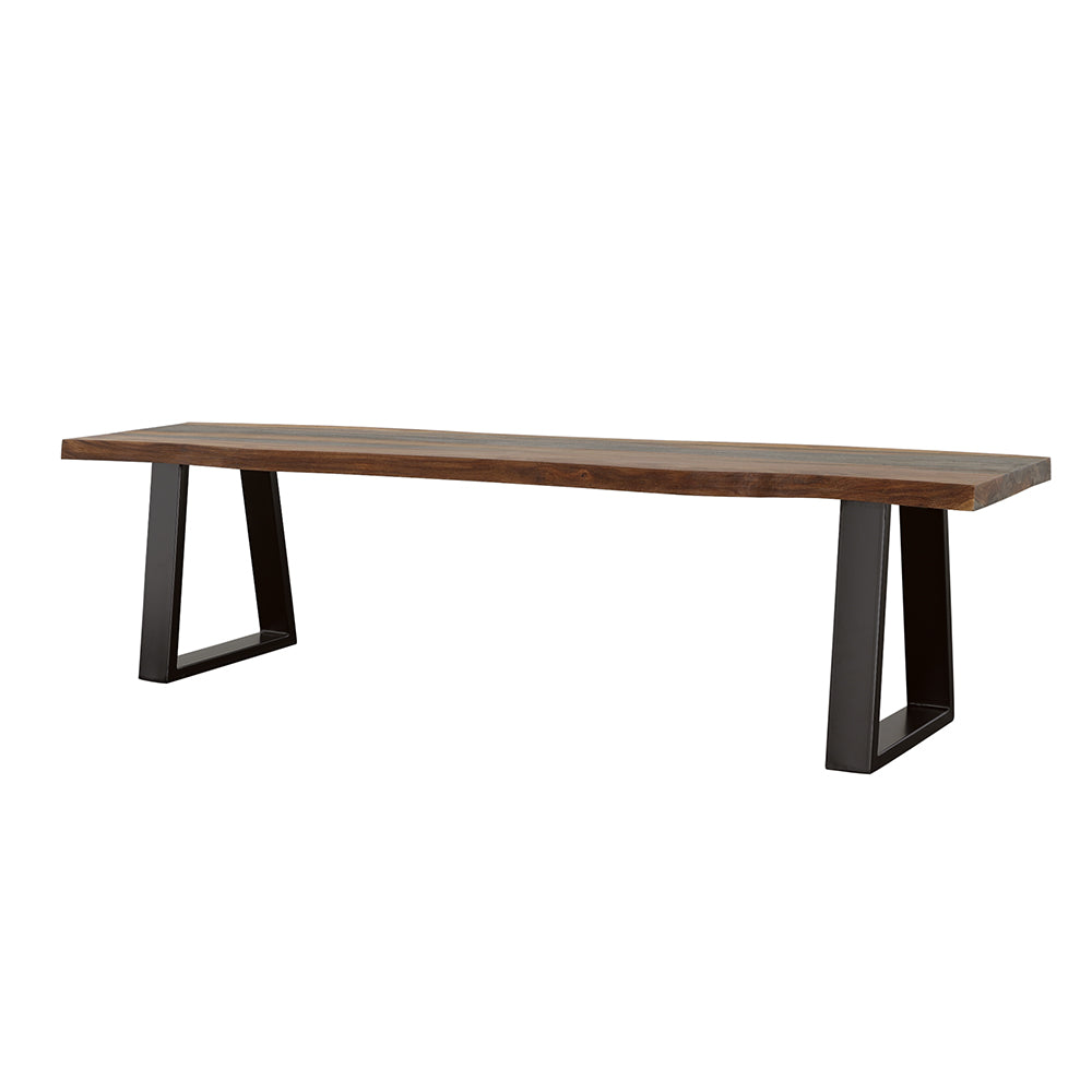 Coaster Ditman Live Edge Dining Bench Grey Sheesham and Black Default Title