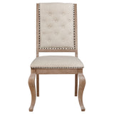 Coaster Brockway Tufted Side Chairs Cream and Barley Brown (Set of 2) Default Title