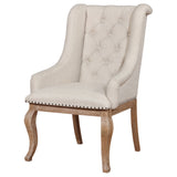 Coaster Brockway Tufted Arm Chairs Cream and Barley Brown (Set of 2) Default Title