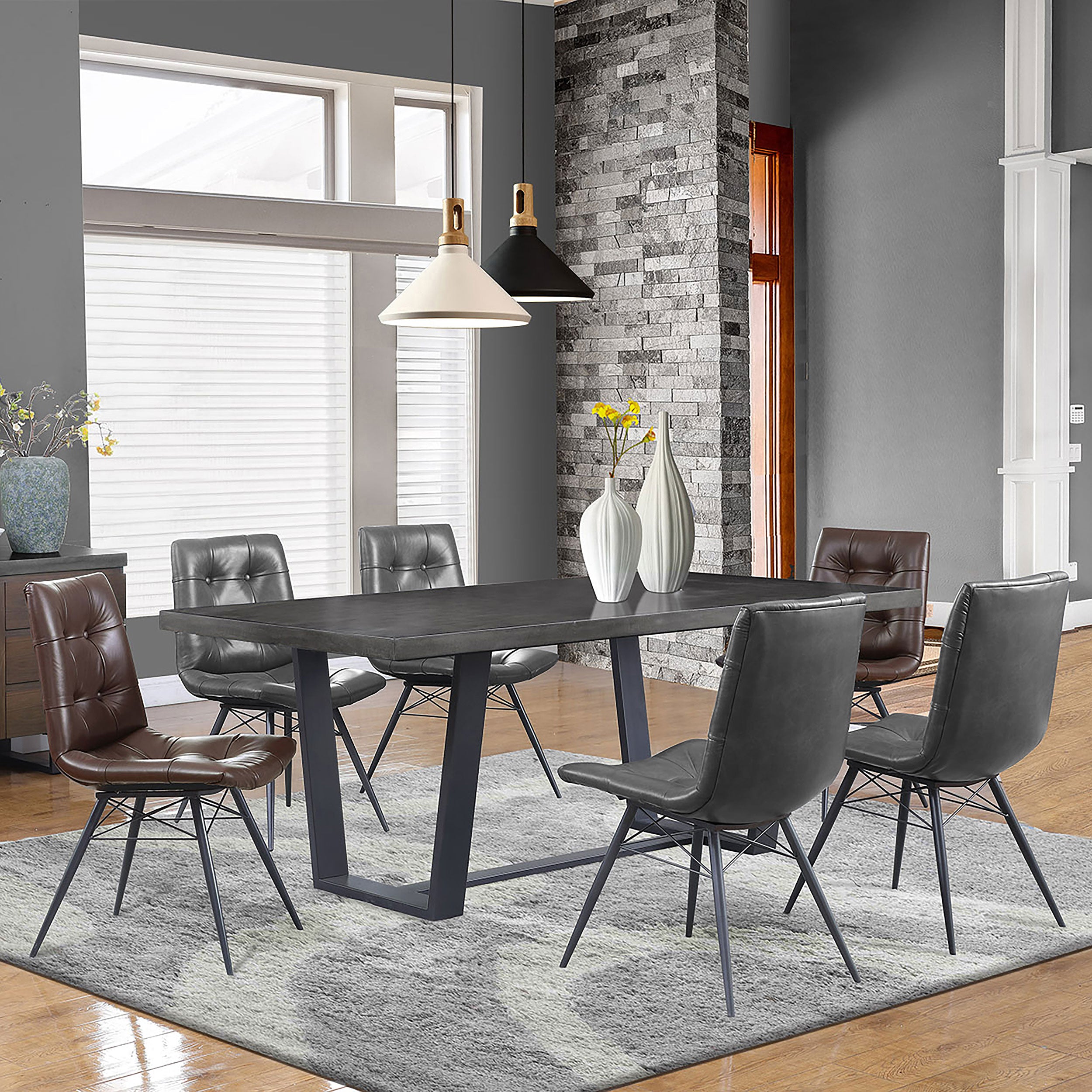 Coaster Aiken Tufted Dining Chairs Charcoal (Set of 4) Brown