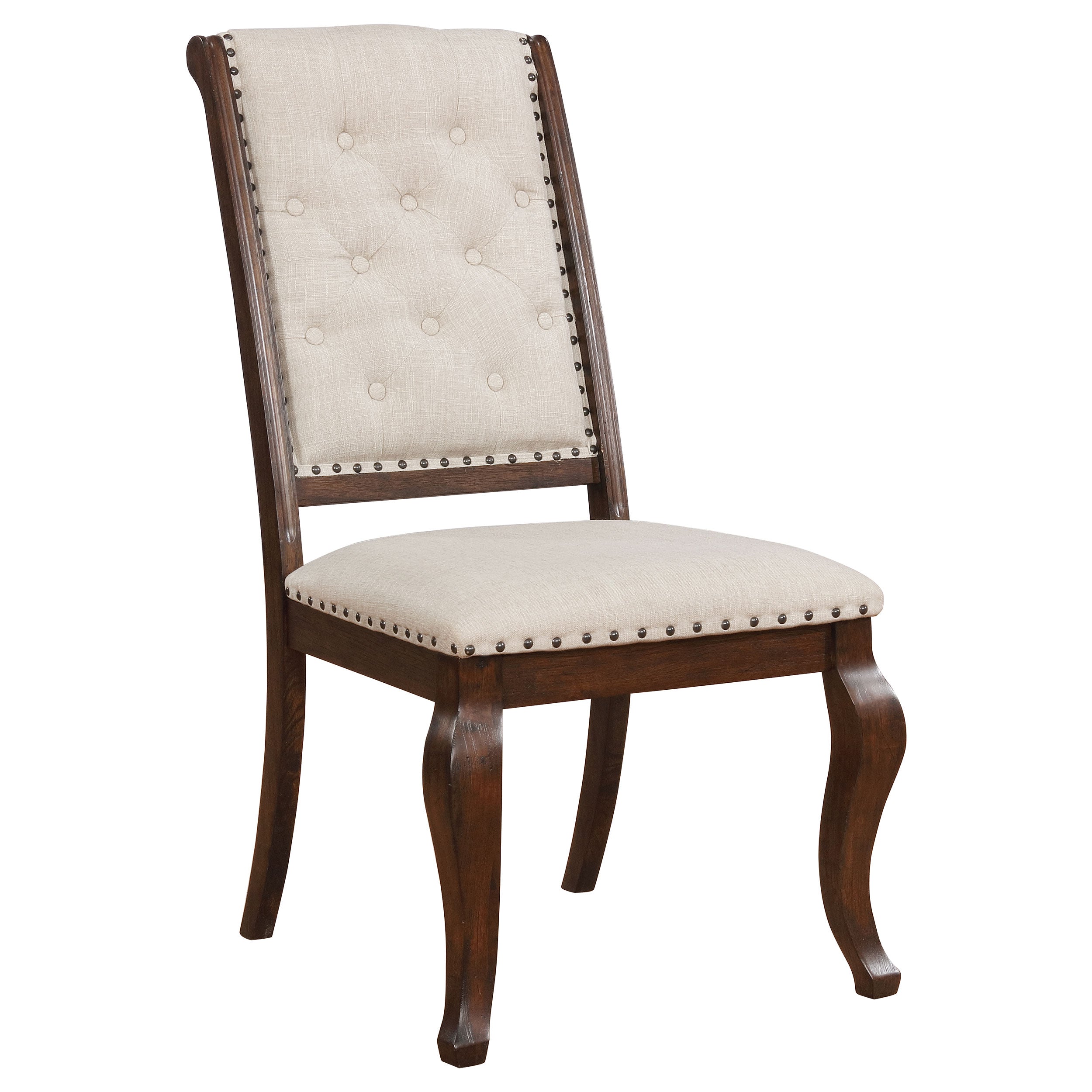 Coaster Brockway Tufted Dining Chairs Cream and Antique Java (Set of 2) Default Title