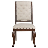 Coaster Brockway Tufted Dining Chairs Cream and Antique Java (Set of 2) Default Title