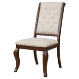 Coaster Brockway Tufted Dining Chairs Cream and Antique Java (Set of 2) Default Title