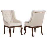 Coaster Brockway Tufted Arm Chairs Cream and Antique Java (Set of 2) Default Title