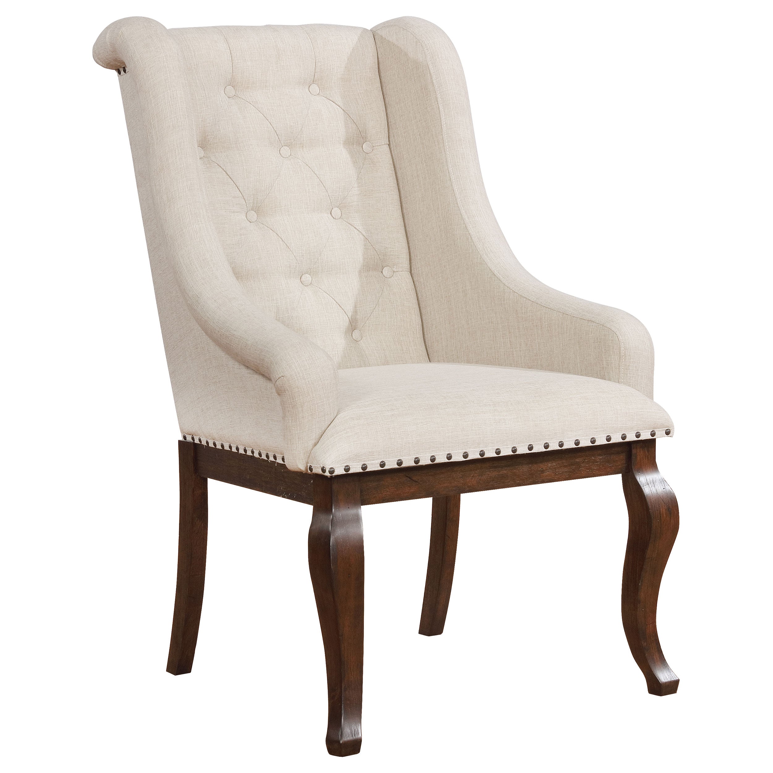 Coaster Brockway Tufted Arm Chairs Cream and Antique Java (Set of 2) Default Title