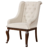 Coaster Brockway Tufted Arm Chairs Cream and Antique Java (Set of 2) Default Title