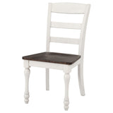 Coaster Madelyn Ladder Back Side Chairs Dark Cocoa and Coastal White (Set of 2) Default Title