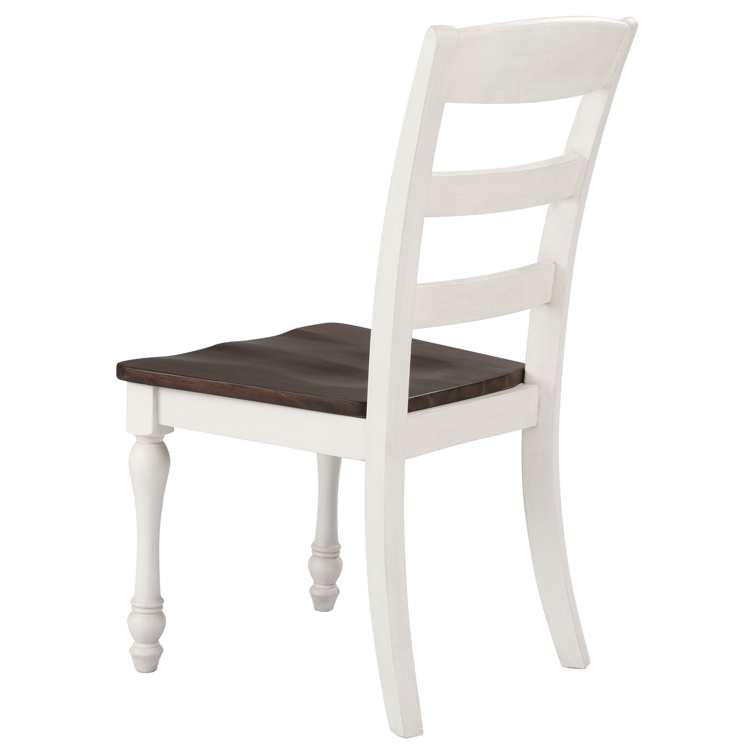 Coaster Madelyn Ladder Back Side Chairs Dark Cocoa and Coastal White (Set of 2) Default Title