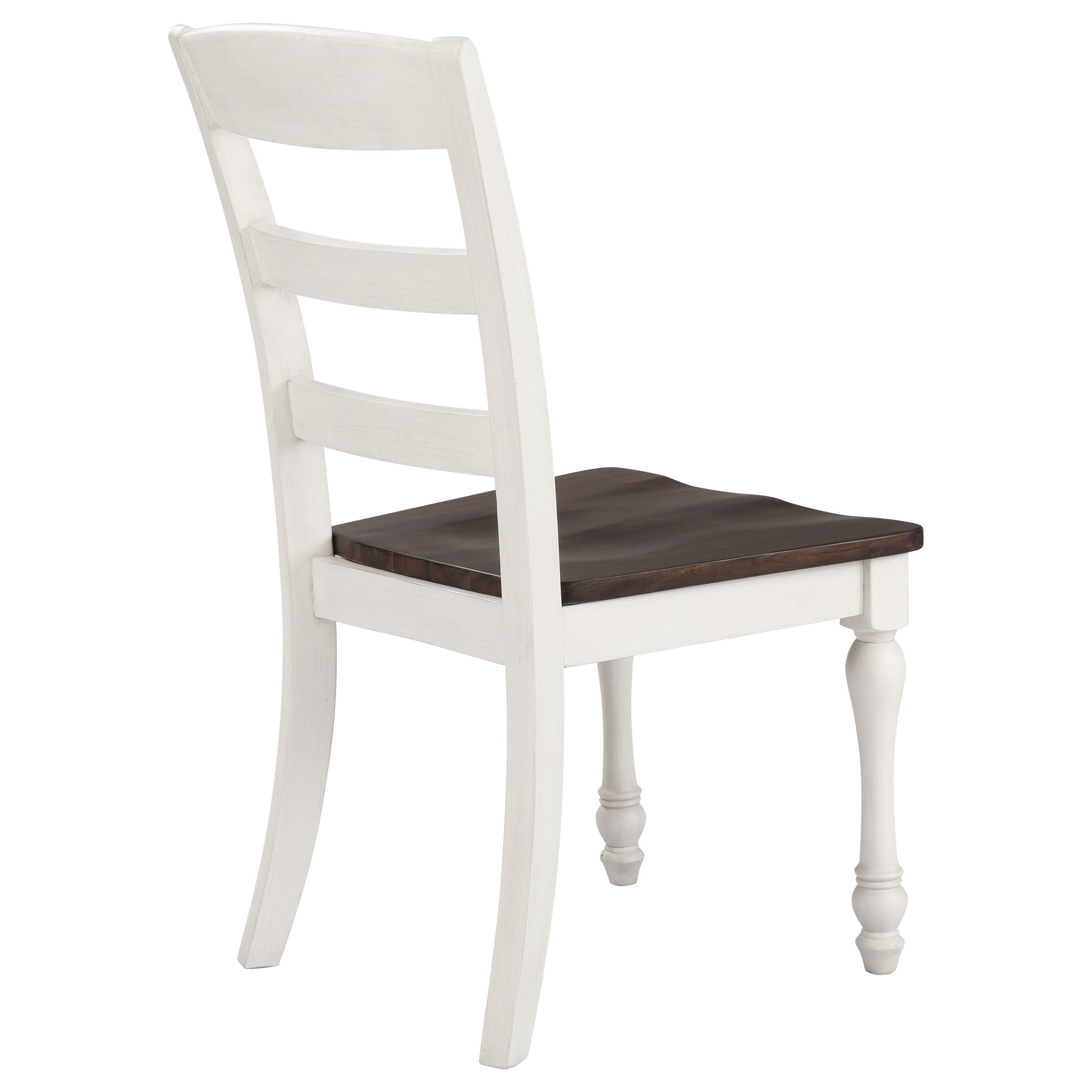 Coaster Madelyn Ladder Back Side Chairs Dark Cocoa and Coastal White (Set of 2) Default Title