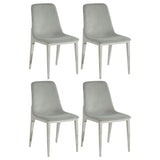 Coaster Irene Upholstered Side Chairs Light Grey and Chrome (Set of 4) Default Title