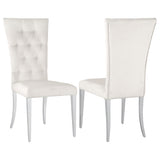 Coaster Kerwin Tufted Upholstered Side Chair (Set of 2) White and Chrome White