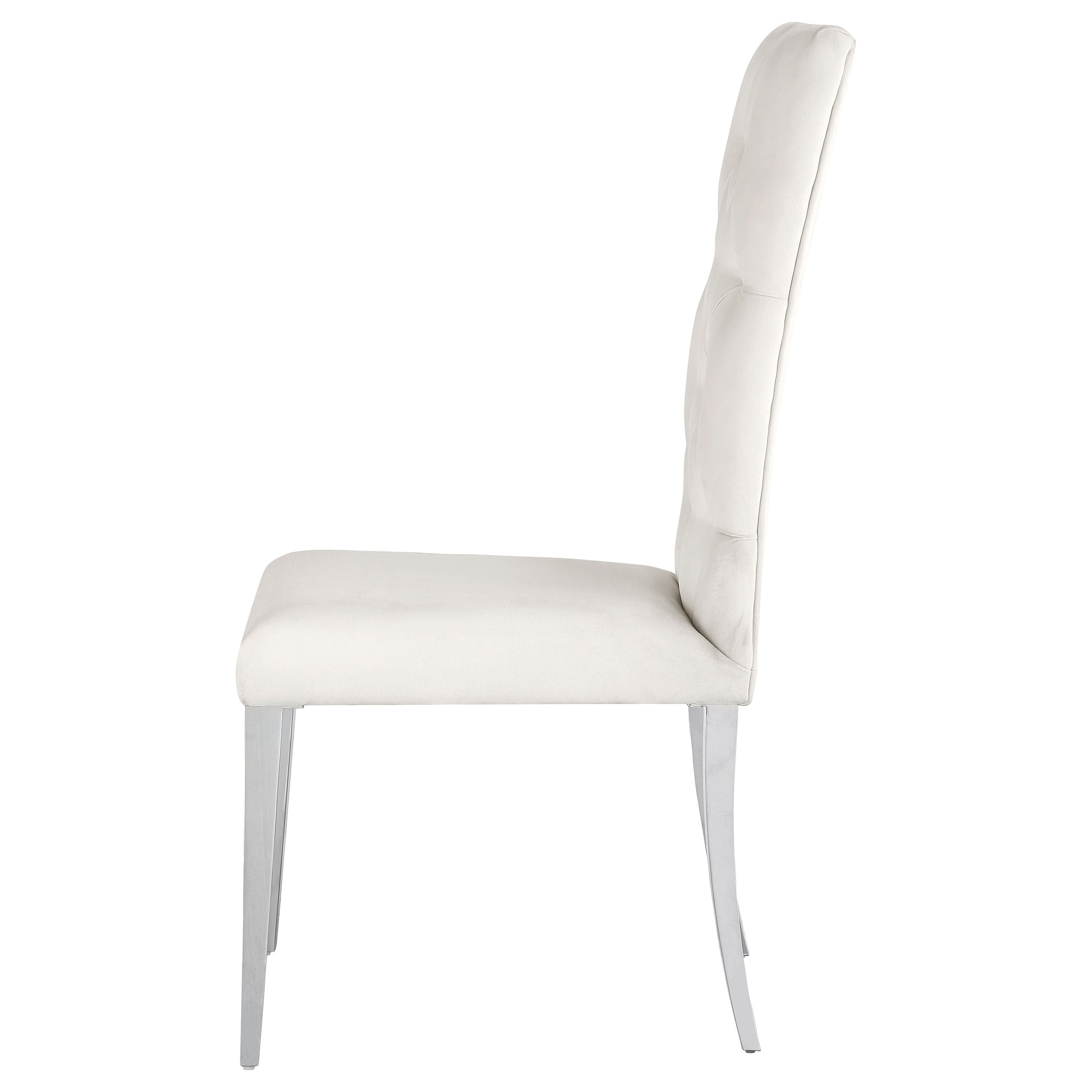 Coaster Kerwin Tufted Upholstered Side Chair (Set of 2) White and Chrome Grey