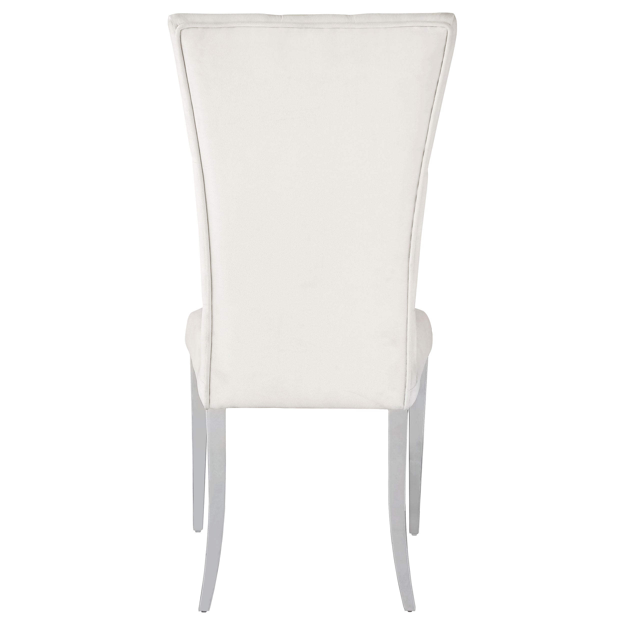 Coaster Kerwin Tufted Upholstered Side Chair (Set of 2) White and Chrome Grey