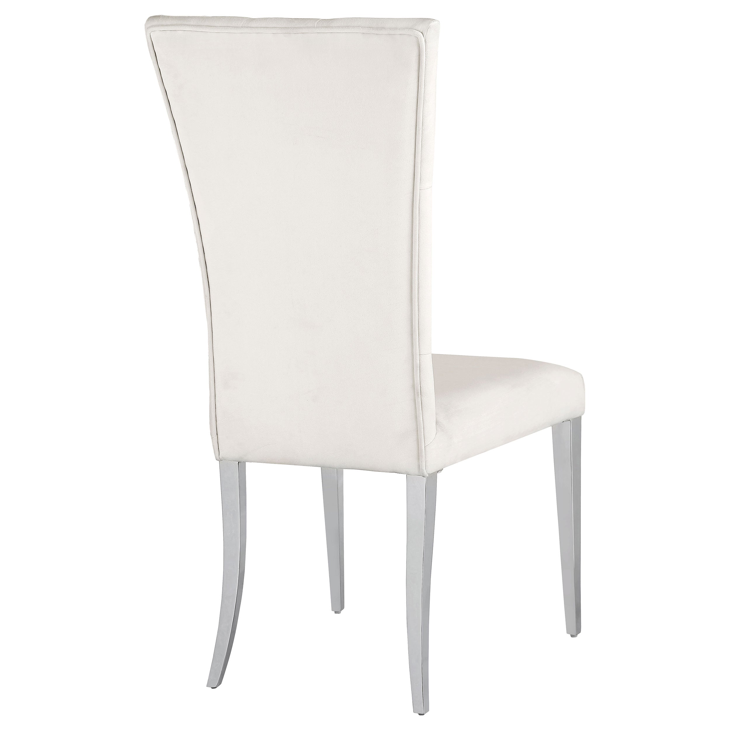 Coaster Kerwin Tufted Upholstered Side Chair (Set of 2) White and Chrome Grey