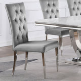 Coaster Kerwin Tufted Upholstered Side Chair (Set of 2) White and Chrome Grey