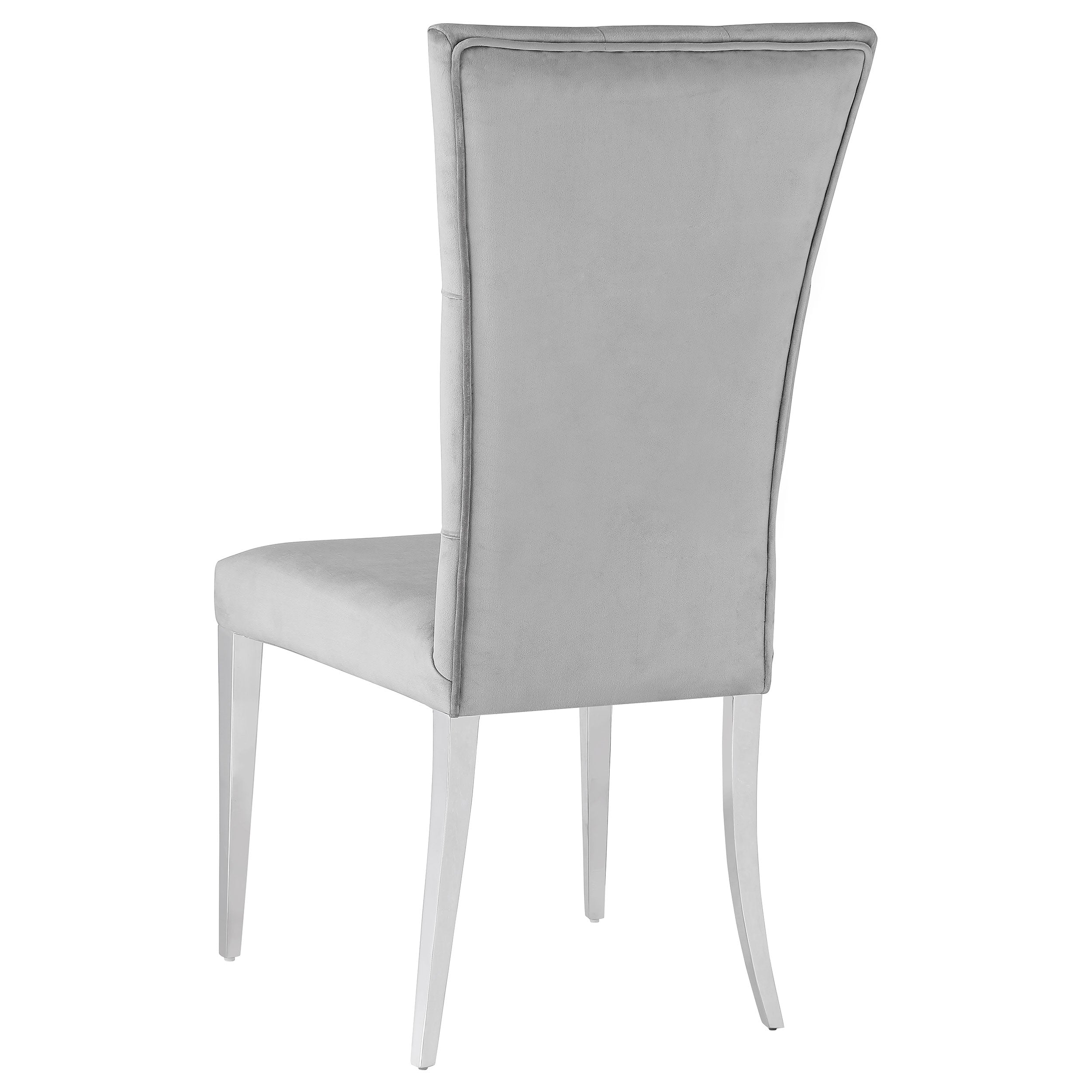 Coaster Kerwin Tufted Upholstered Side Chair (Set of 2) White and Chrome Grey