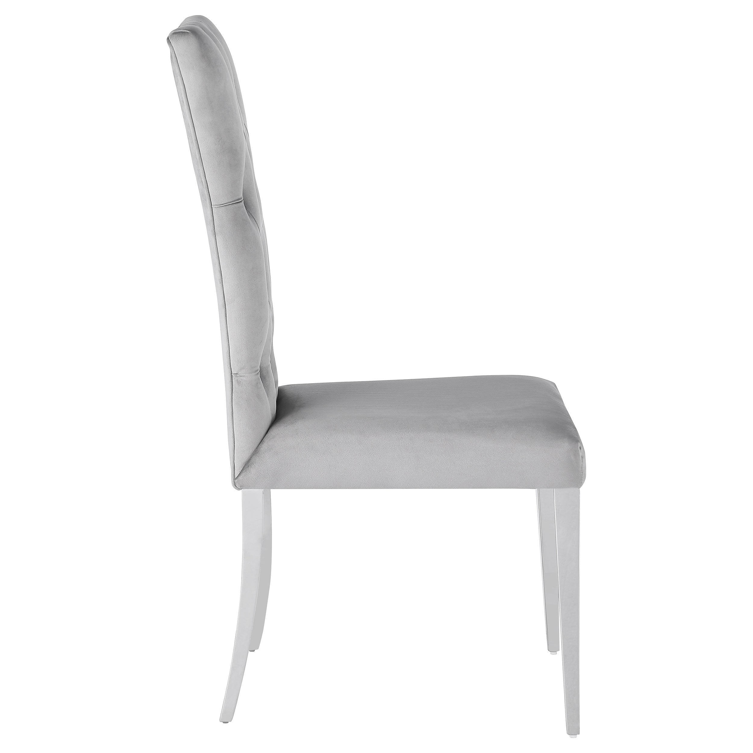 Coaster Kerwin Tufted Upholstered Side Chair (Set of 2) White and Chrome Grey