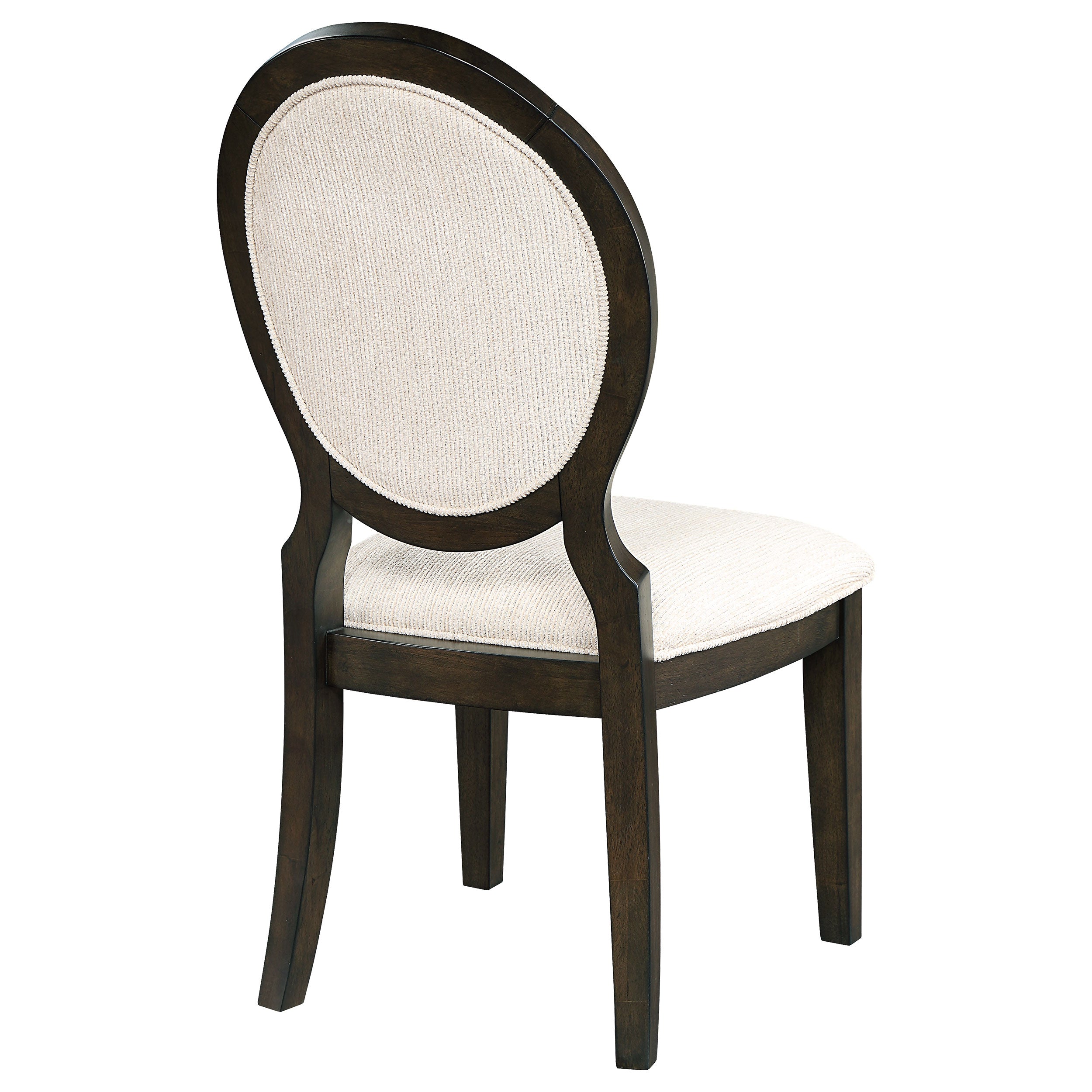 Coaster Twyla Upholstered Oval Back Dining Side Chairs Cream and Dark Cocoa (Set of 2) Default Title