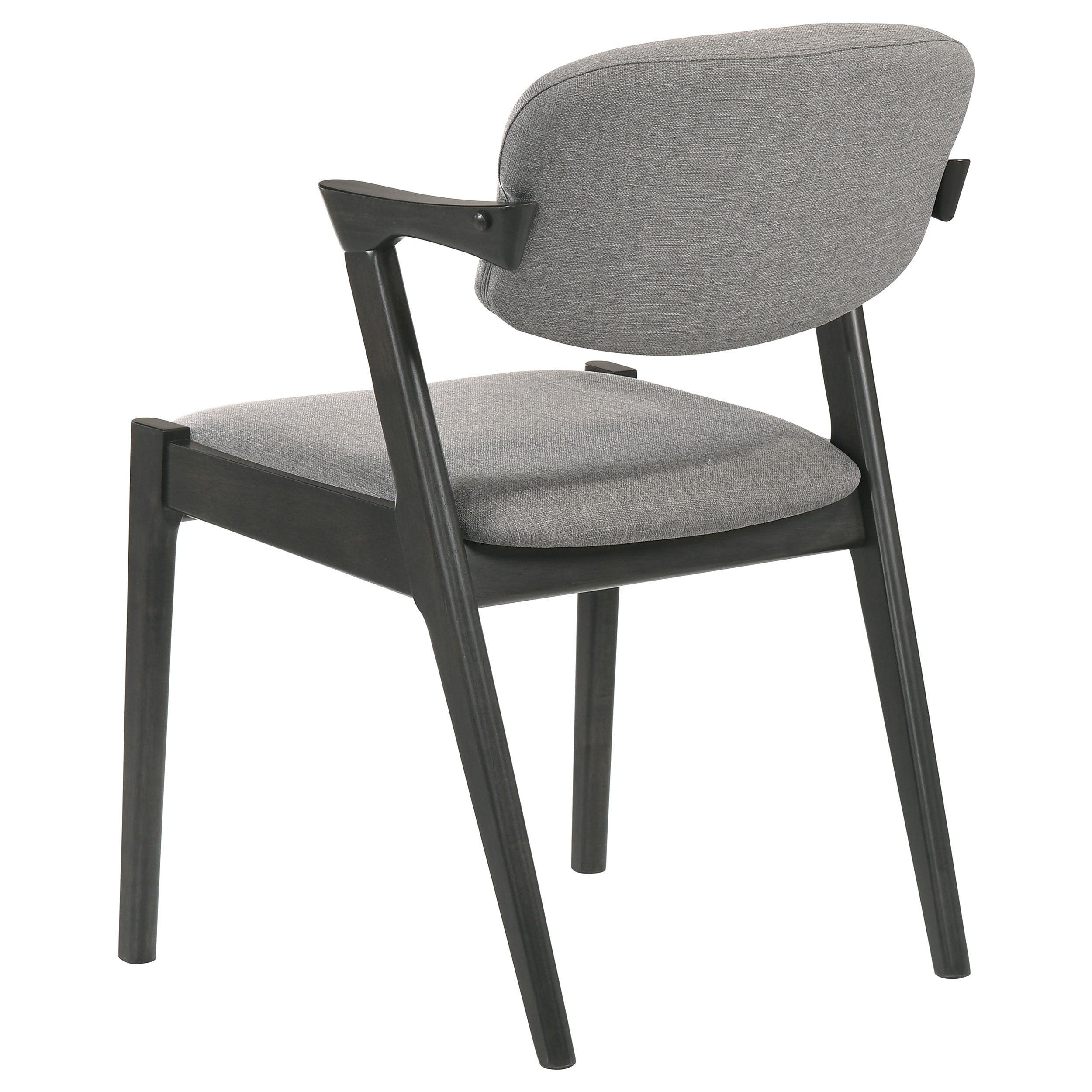 Coaster Stevie Upholstered Demi Arm Dining Side Chairs Brown Grey and Black (Set of 2) Default Title