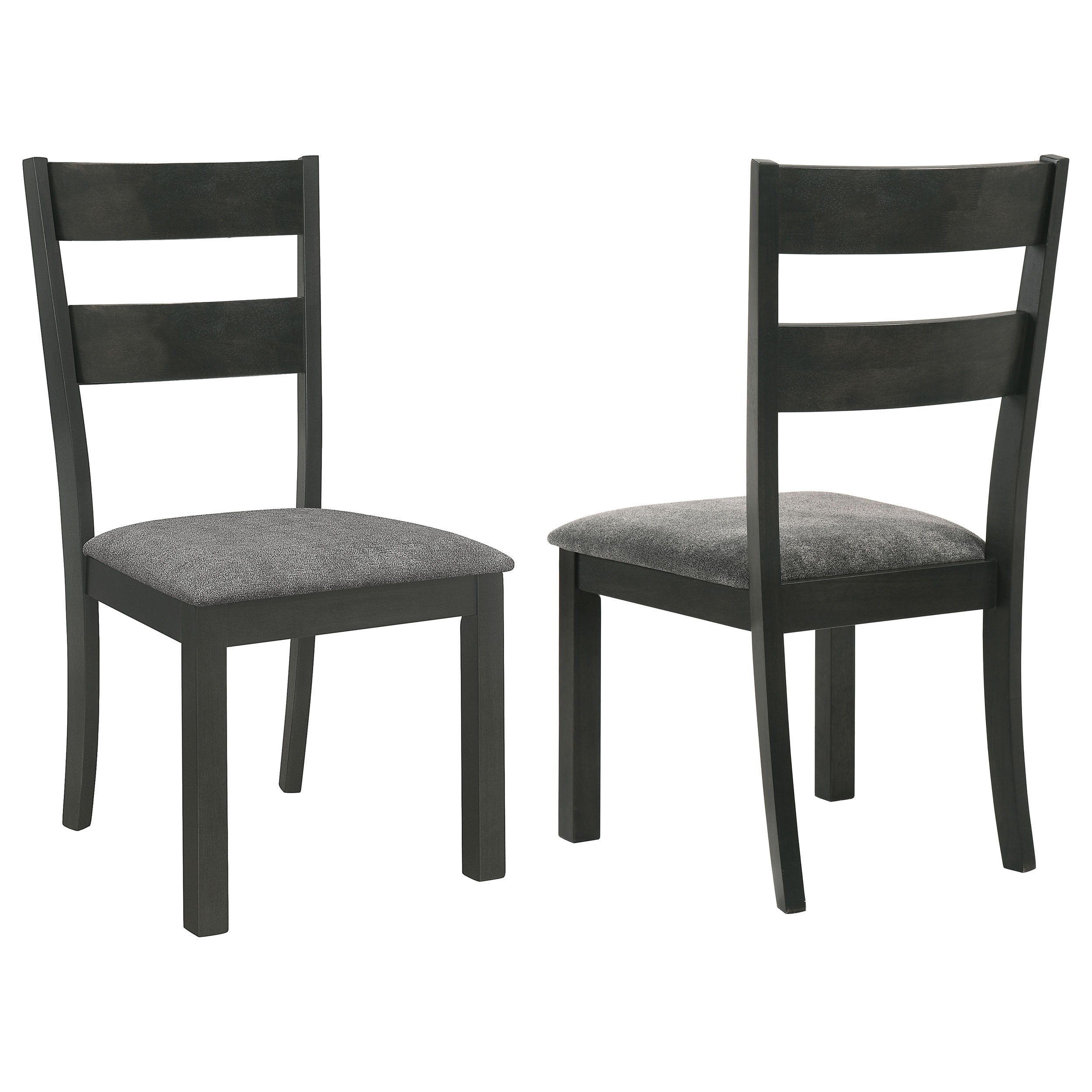 Coaster Jakob Upholstered Side Chairs with Ladder Back (Set of 2) Grey and Black Default Title