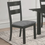 Coaster Jakob Upholstered Side Chairs with Ladder Back (Set of 2) Grey and Black Default Title