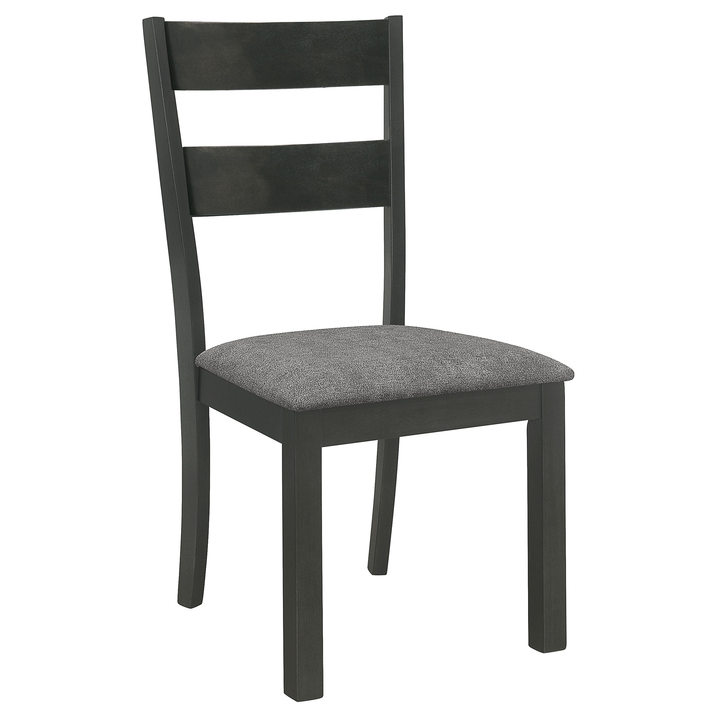 Coaster Jakob Upholstered Side Chairs with Ladder Back (Set of 2) Grey and Black Default Title