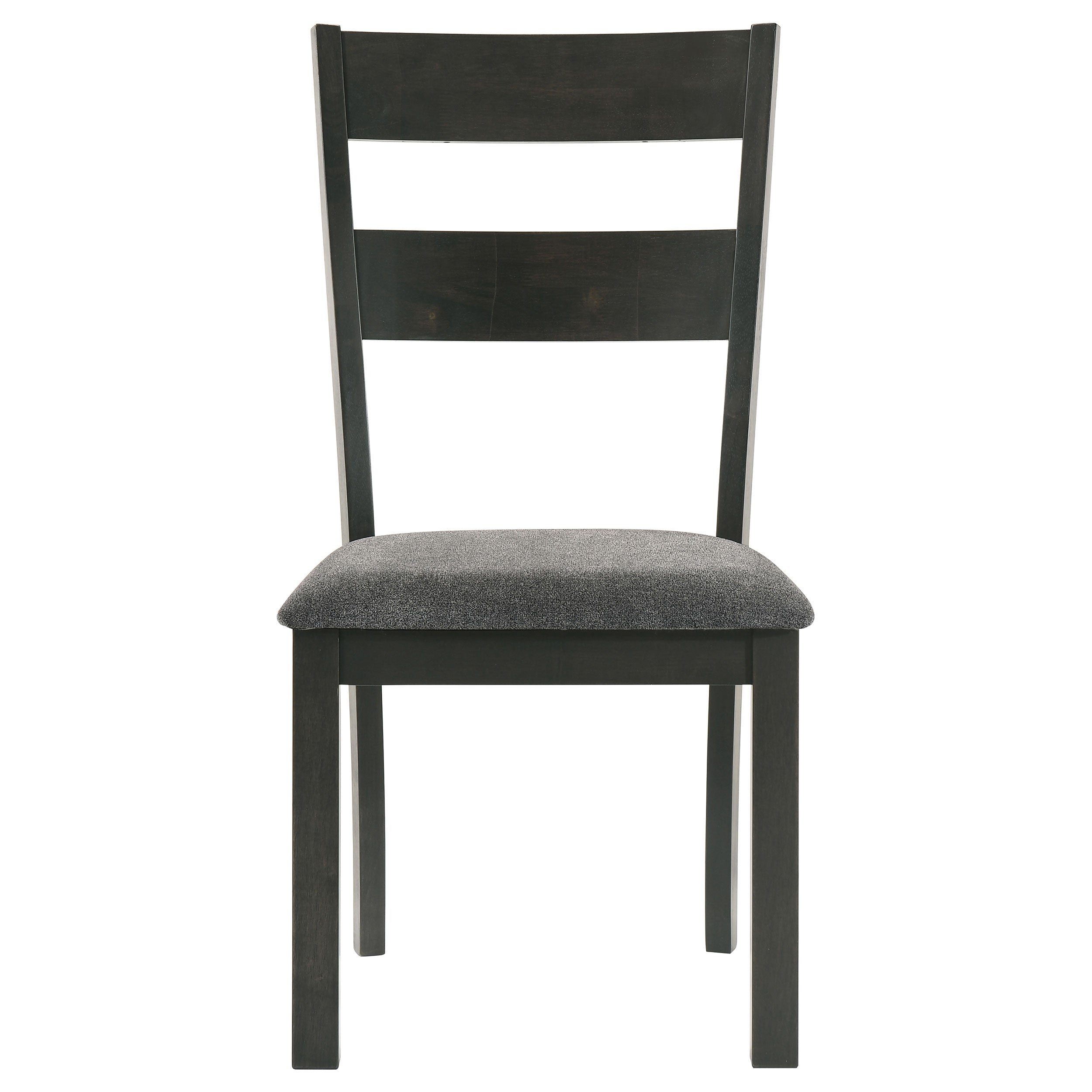 Coaster Jakob Upholstered Side Chairs with Ladder Back (Set of 2) Grey and Black Default Title