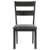 Coaster Jakob Upholstered Side Chairs with Ladder Back (Set of 2) Grey and Black Default Title