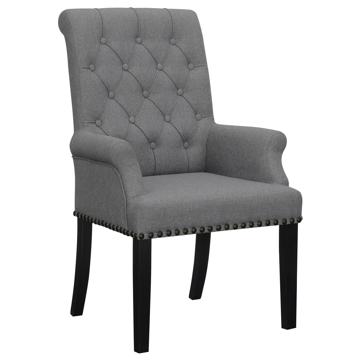 Coaster Alana Upholstered Tufted Arm Chair with Nailhead Trim Default Title