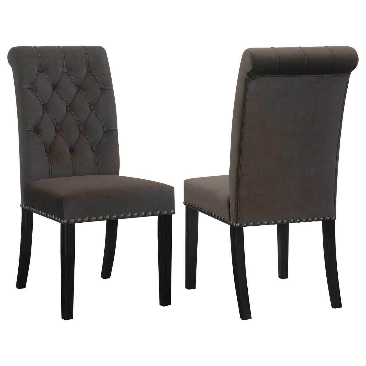 Coaster Alana Upholstered Tufted Side Chairs with Nailhead Trim (Set of 2) Default Title