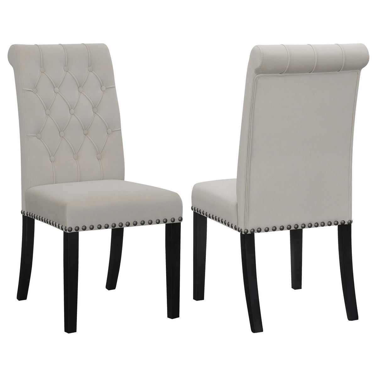 Coaster Alana Upholstered Tufted Side Chairs with Nailhead Trim (Set of 2) Default Title