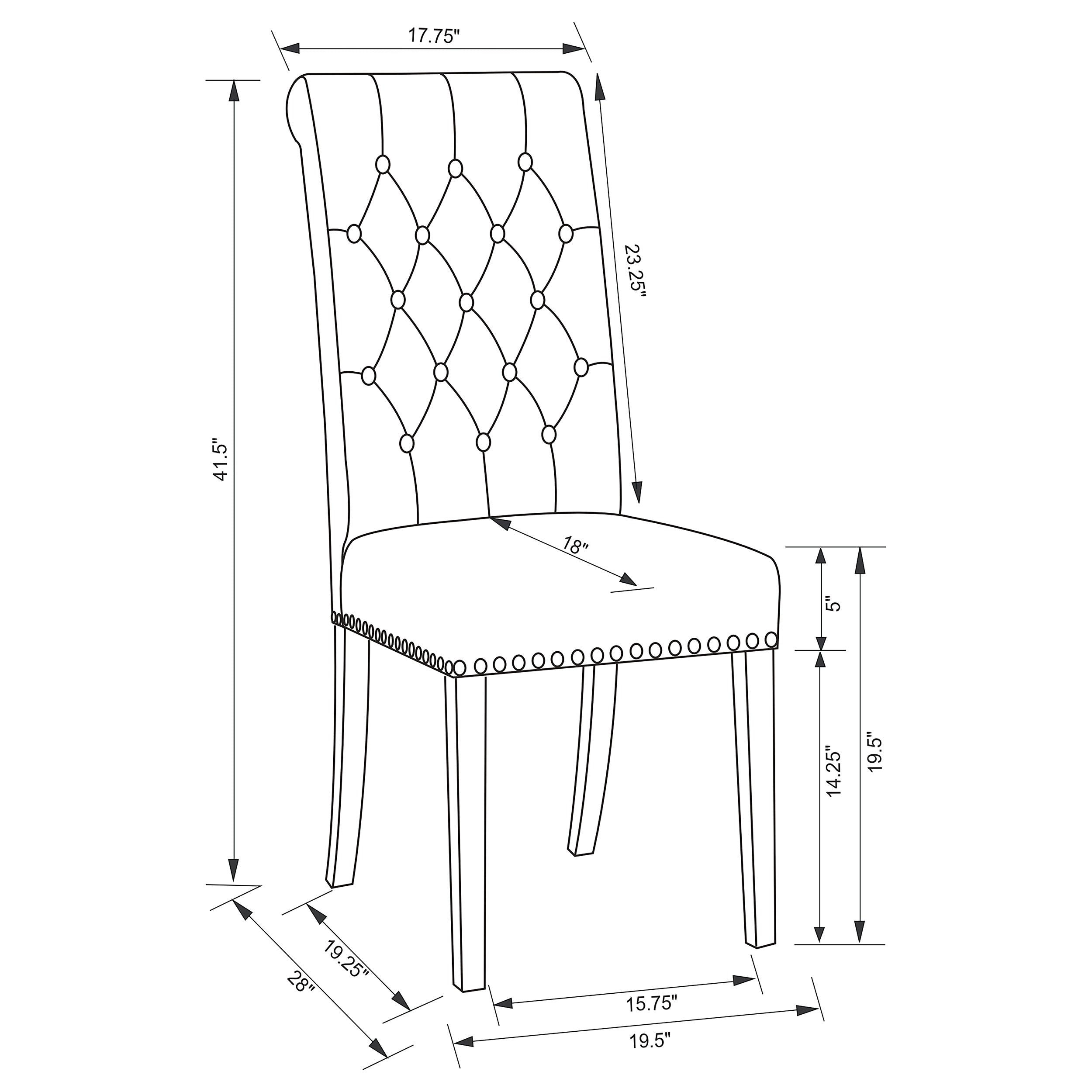 Coaster Alana Upholstered Tufted Side Chairs with Nailhead Trim (Set of 2) Default Title